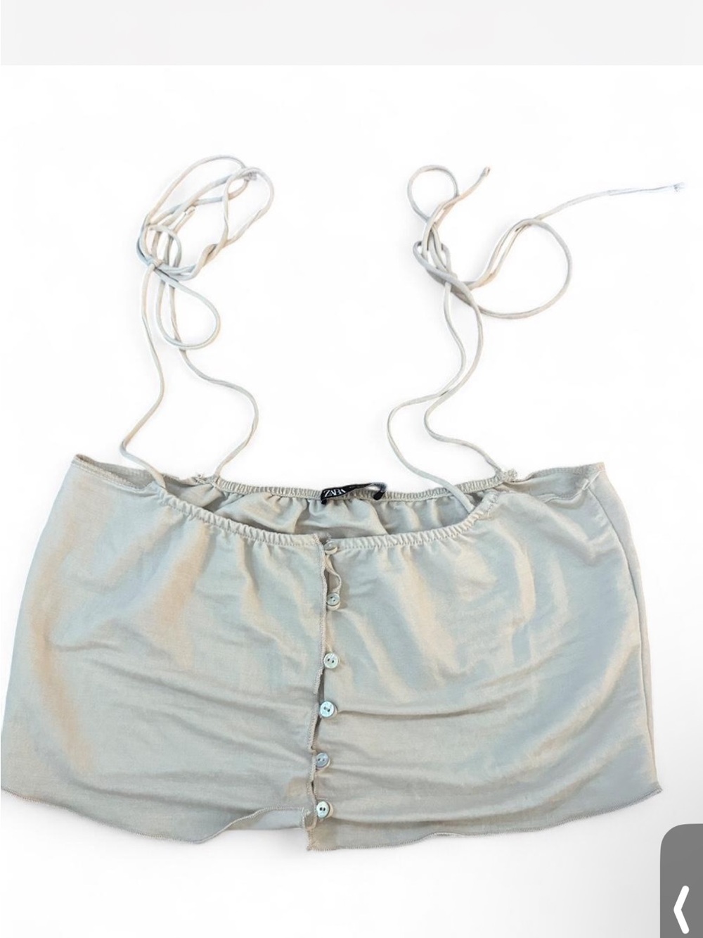 Zara Light Gray Tie-Strap Button Front Skort